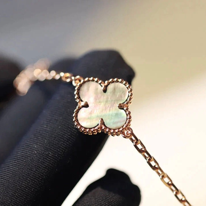 [⭐Reverie Jewels]CLOVER 20 MOTIFS DARK MOP DIAMOND  NECKLACE