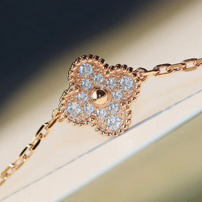 [⭐Reverie Jewels]CLOVER 20 MOTIFS DARK MOP DIAMOND  NECKLACE