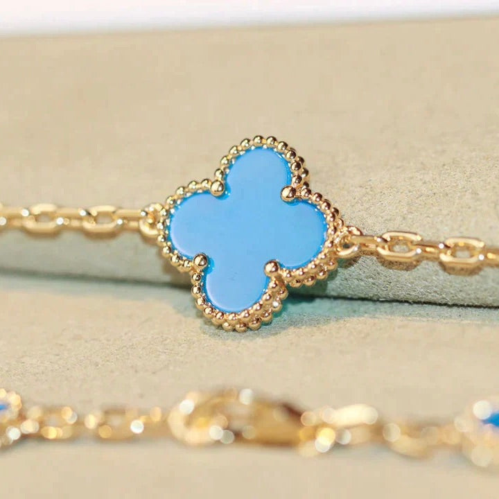 [⭐Reverie Jewels]CLOVER 20 MOTIFS TURQUOISE GOLD