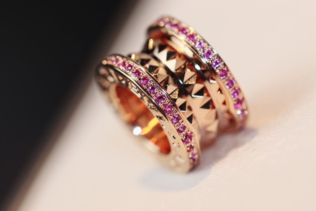 [⭐Reverie Jewels]ZERO 1 ROCK PINK GOLD PINK DIAMOND NECKLACE