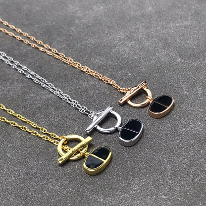 [⭐Reverie Jewels]CHAINE VERSO BLACK CERAMIC  NECKLACE