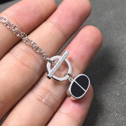 [⭐Reverie Jewels]CHAINE VERSO BLACK CERAMIC  NECKLACE