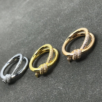 [Reverie Jewels]KNOT RING DOUBLE ROW DIAMOND