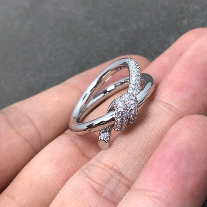 [Reverie Jewels]KNOT RING DOUBLE ROW DIAMOND