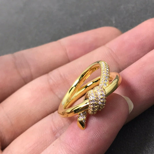 [Reverie Jewels]KNOT RING DOUBLE ROW DIAMOND