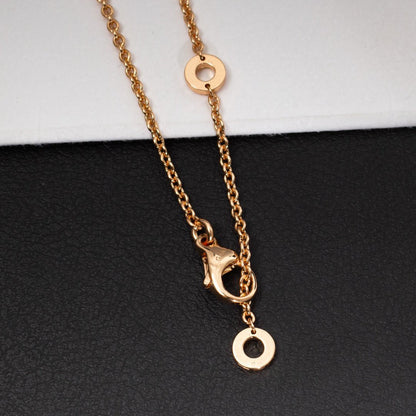 [⭐Reverie Jewels]ZERO 1 WHITE CERAMIC PINK GOLD DIAMOND NECKLACE