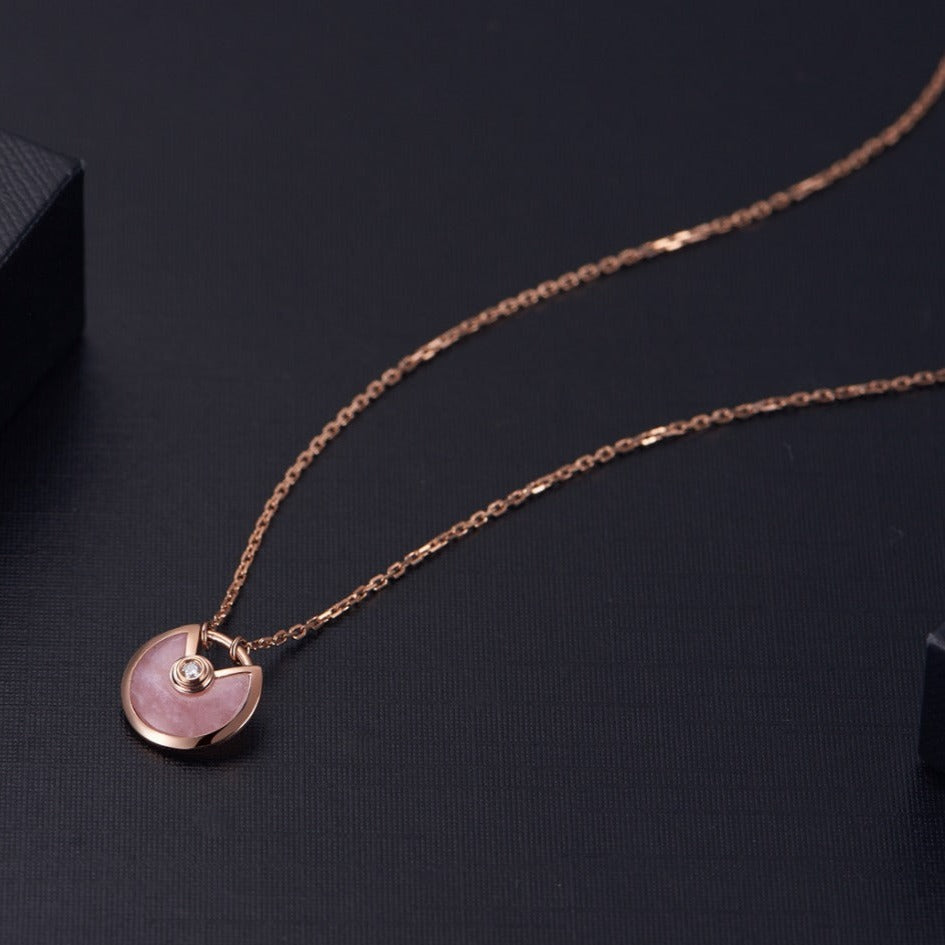 [⭐Reverie Jewels]AMULETTE ROSE GOLD PINK MOP NECKLACE