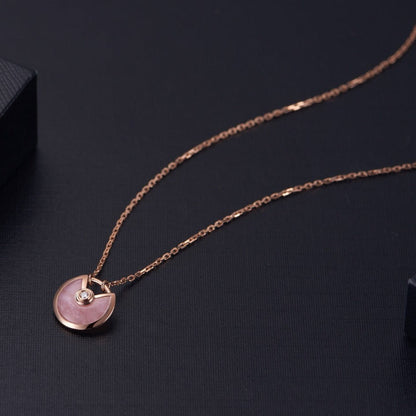 [⭐Reverie Jewels]AMULETTE ROSE GOLD PINK MOP NECKLACE