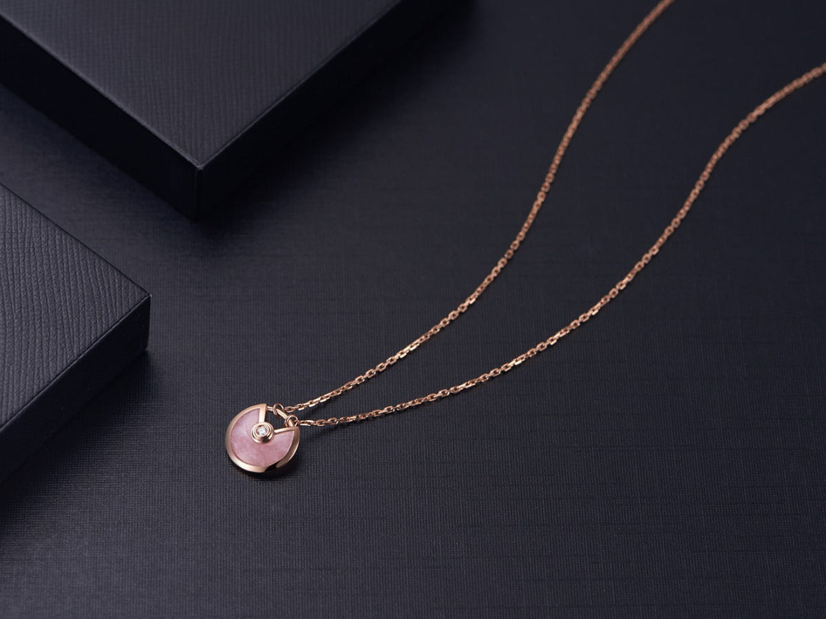 [⭐Reverie Jewels]AMULETTE ROSE GOLD PINK MOP NECKLACE