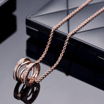 [⭐Reverie Jewels]ZERO 1 PINK GOLD DIAMOND OPEN NECKLACE