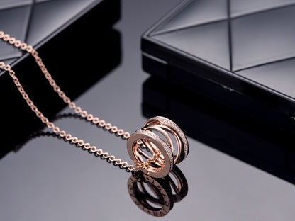 [⭐Reverie Jewels]ZERO 1 PINK GOLD DIAMOND OPEN NECKLACE