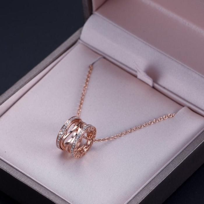 [⭐Reverie Jewels]ZERO 1 PINK GOLD DIAMOND OPEN NECKLACE
