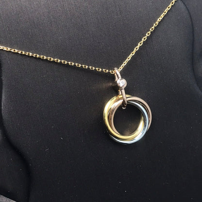 [⭐Reverie Jewels]TRINITY SILVER GOLD PINK GOLD NECKLACE