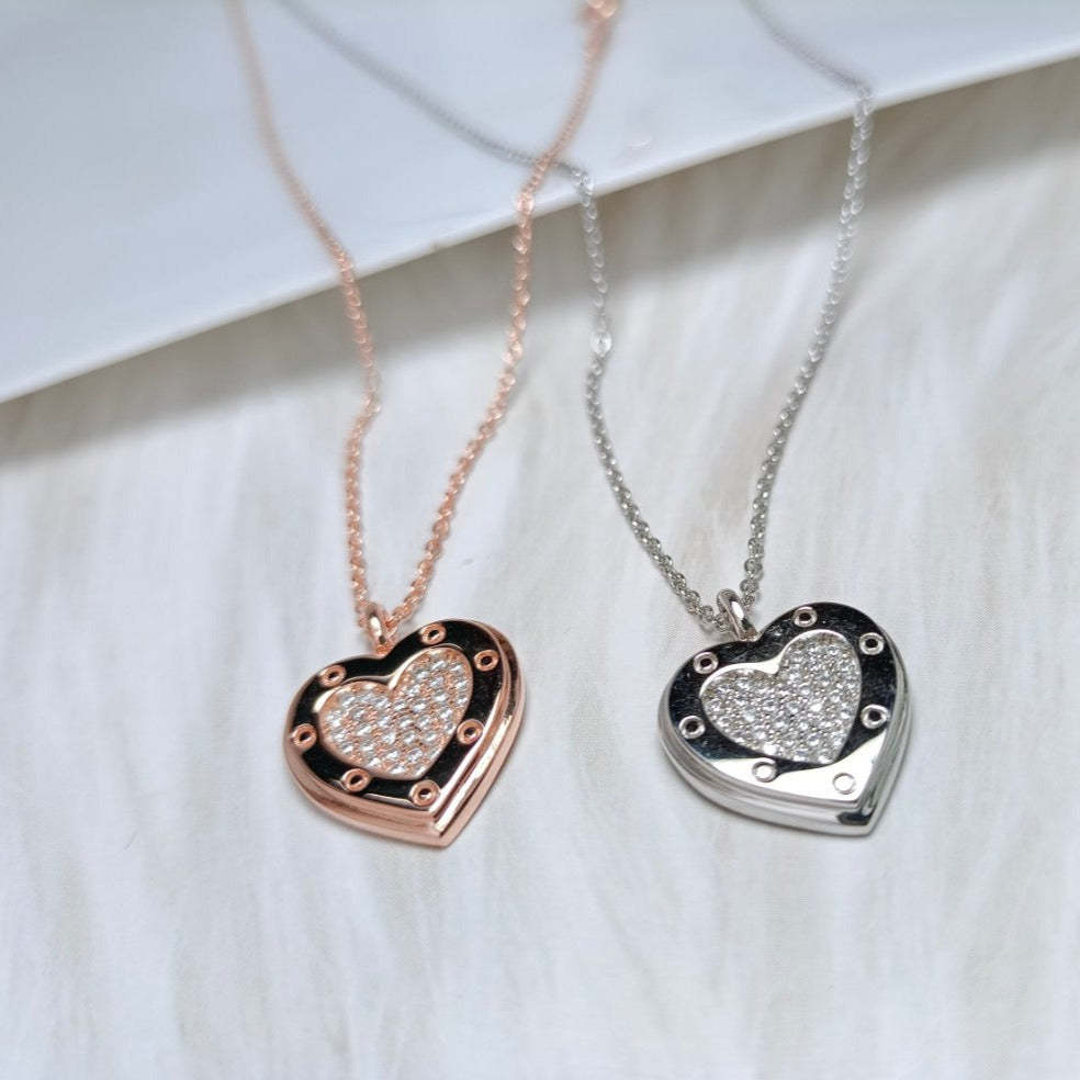[Reverie Jewels]HEART DIAMONDS PEDANT NECKLACE