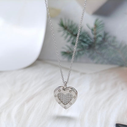 [Reverie Jewels]HEART DIAMONDS PEDANT NECKLACE
