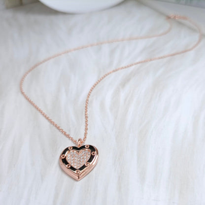 [Reverie Jewels]HEART DIAMONDS PEDANT NECKLACE