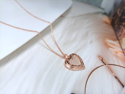 [Reverie Jewels]HEART DIAMONDS PEDANT NECKLACE
