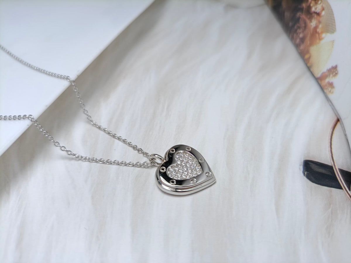 [Reverie Jewels]HEART DIAMONDS PEDANT NECKLACE