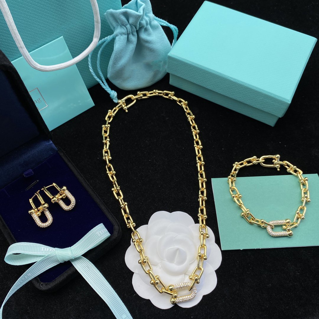 [Reverie Jewels]HARDWEAR LINK DIAMOND GOLD EARRINGS