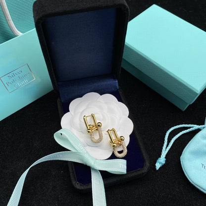 [Reverie Jewels]HARDWEAR LINK DIAMOND GOLD EARRINGS