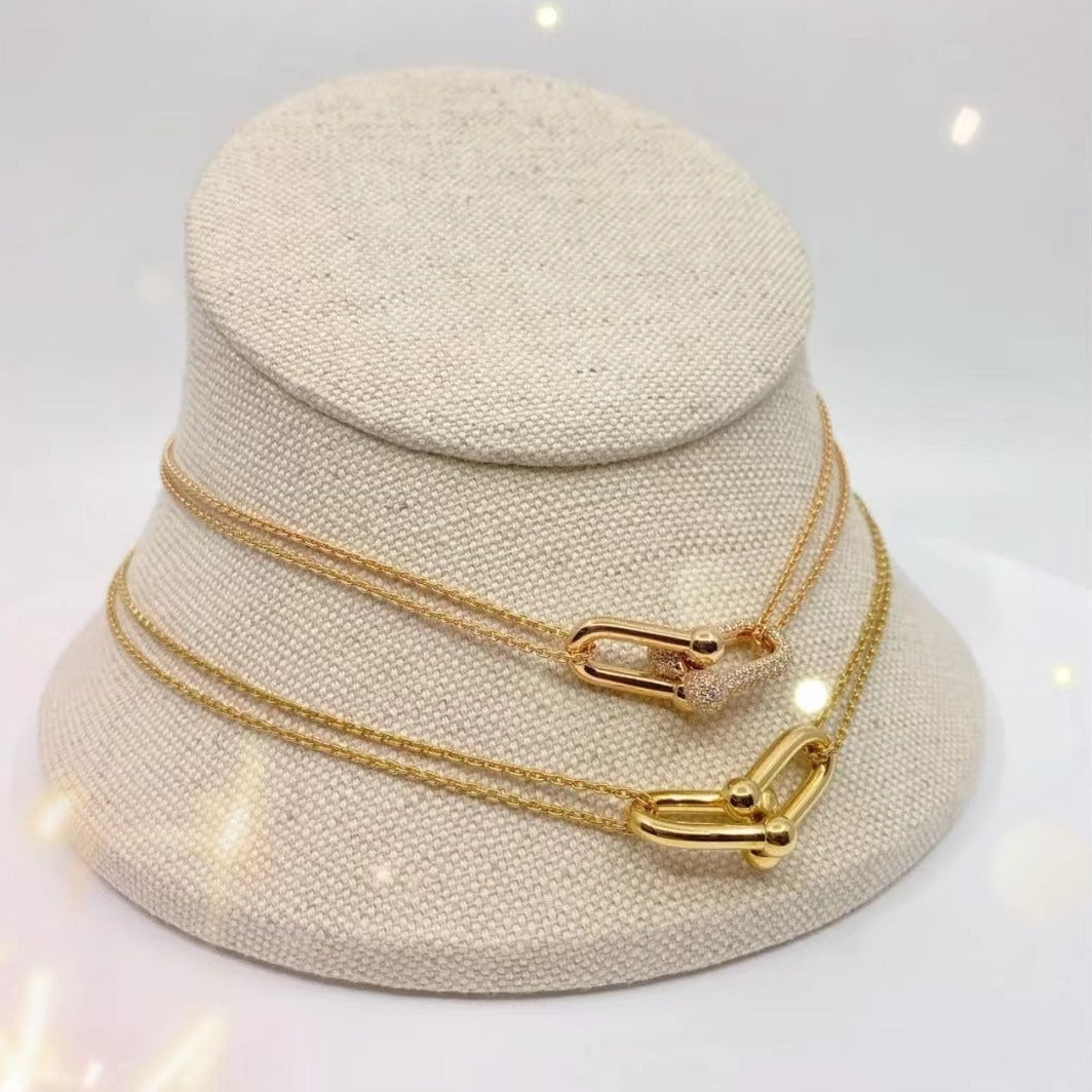 [Reverie Jewels]HARDWEAR GOLD DOUBLE LINK NECKLACE