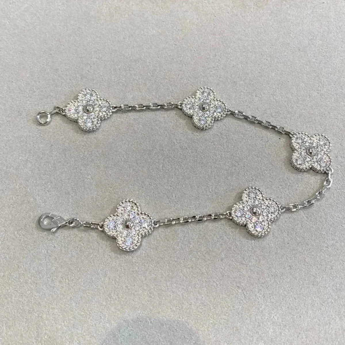 [⭐Reverie Jewels] CLOVER 5 MOTIF FULL DIAMOND BRACELET COLLECTION