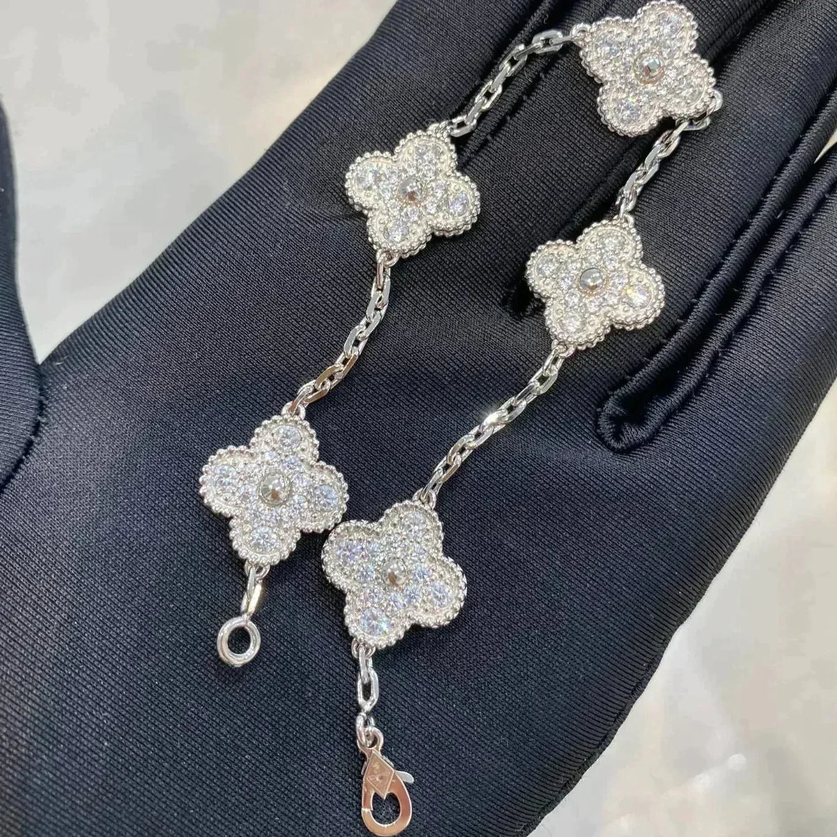 [⭐Reverie Jewels] CLOVER 5 MOTIF FULL DIAMOND BRACELET COLLECTION