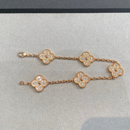 [⭐Reverie Jewels] CLOVER 5 MOTIF FULL DIAMOND BRACELET COLLECTION