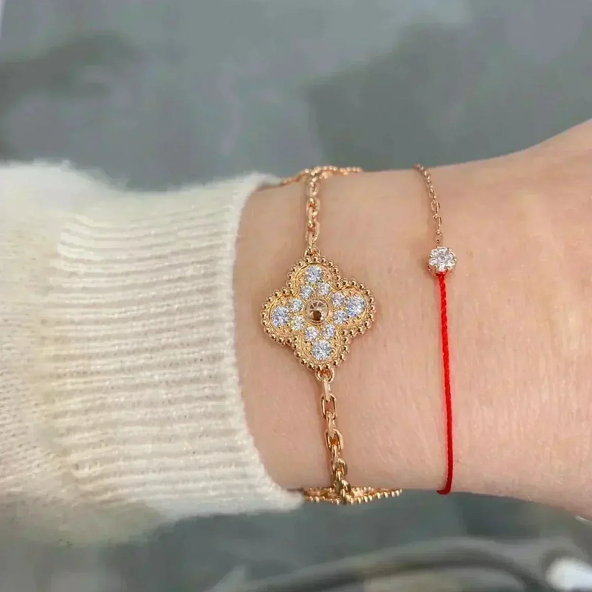 [⭐Reverie Jewels] CLOVER 5 MOTIF FULL DIAMOND BRACELET COLLECTION