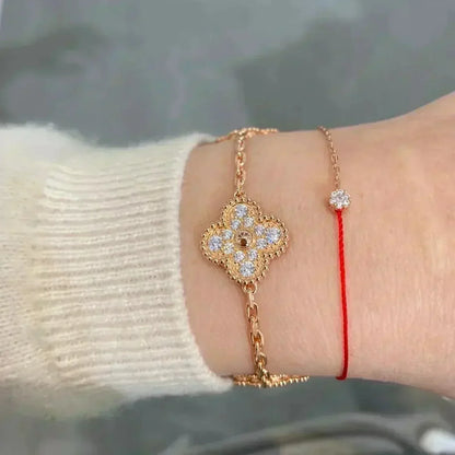 [⭐Reverie Jewels] CLOVER 5 MOTIF FULL DIAMOND BRACELET COLLECTION