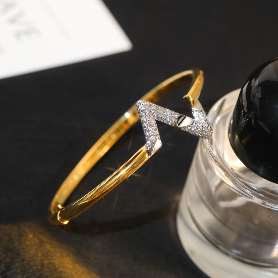 [⭐Reverie Jewels]VOLTE UPSITE DOWN GOLD DIAMOND BRACELET