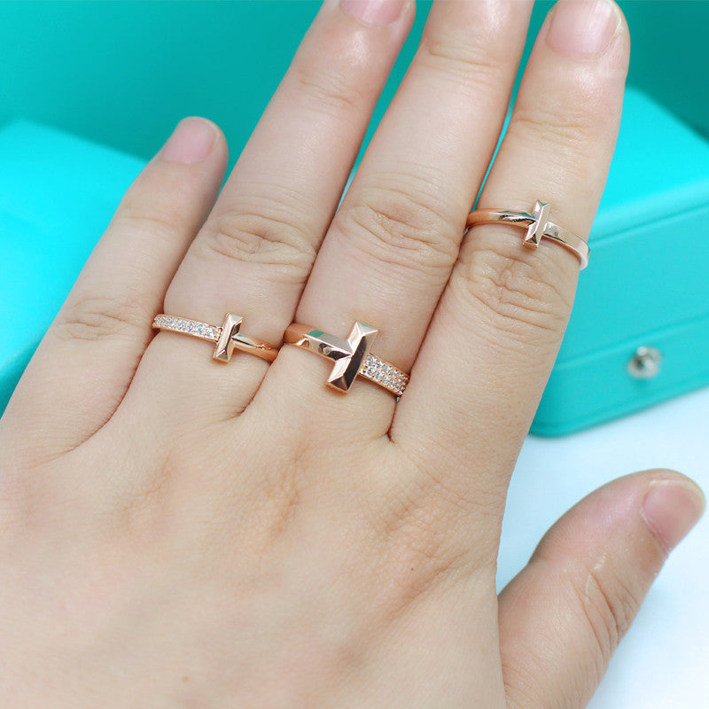 [Reverie Jewels]T1 NARROW DIAMOND PINK GOLD RING