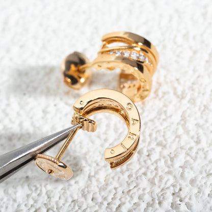 [⭐Reverie Jewels]ZERO 1 PINK GOLD DIAMONDS EARRINGS