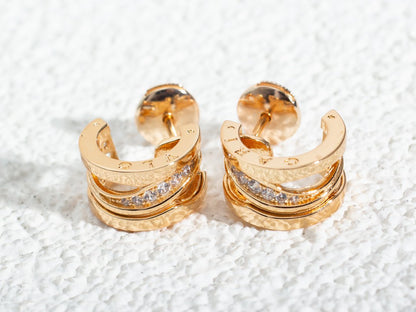 [⭐Reverie Jewels]ZERO 1 PINK GOLD DIAMONDS EARRINGS