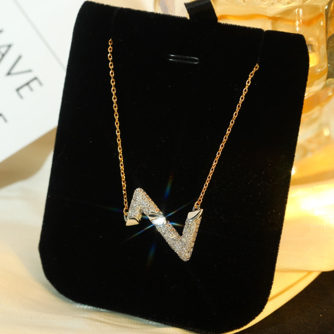 [⭐Reverie Jewels]VOLT SILVER DIAMOND PEDANT NECKLACE