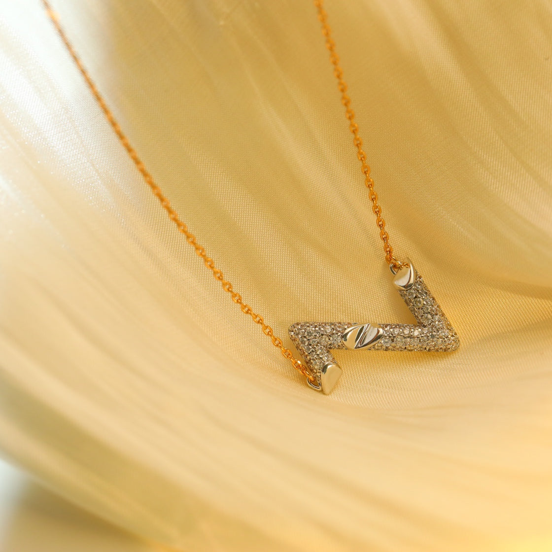 [⭐Reverie Jewels]VOLT SILVER DIAMOND PEDANT NECKLACE