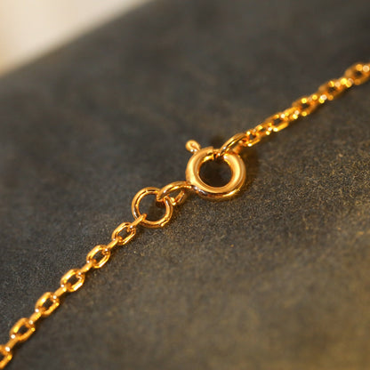 [⭐Reverie Jewels]SUN PEDANT PINK GOLD 1 DIAMOND NECKLACE