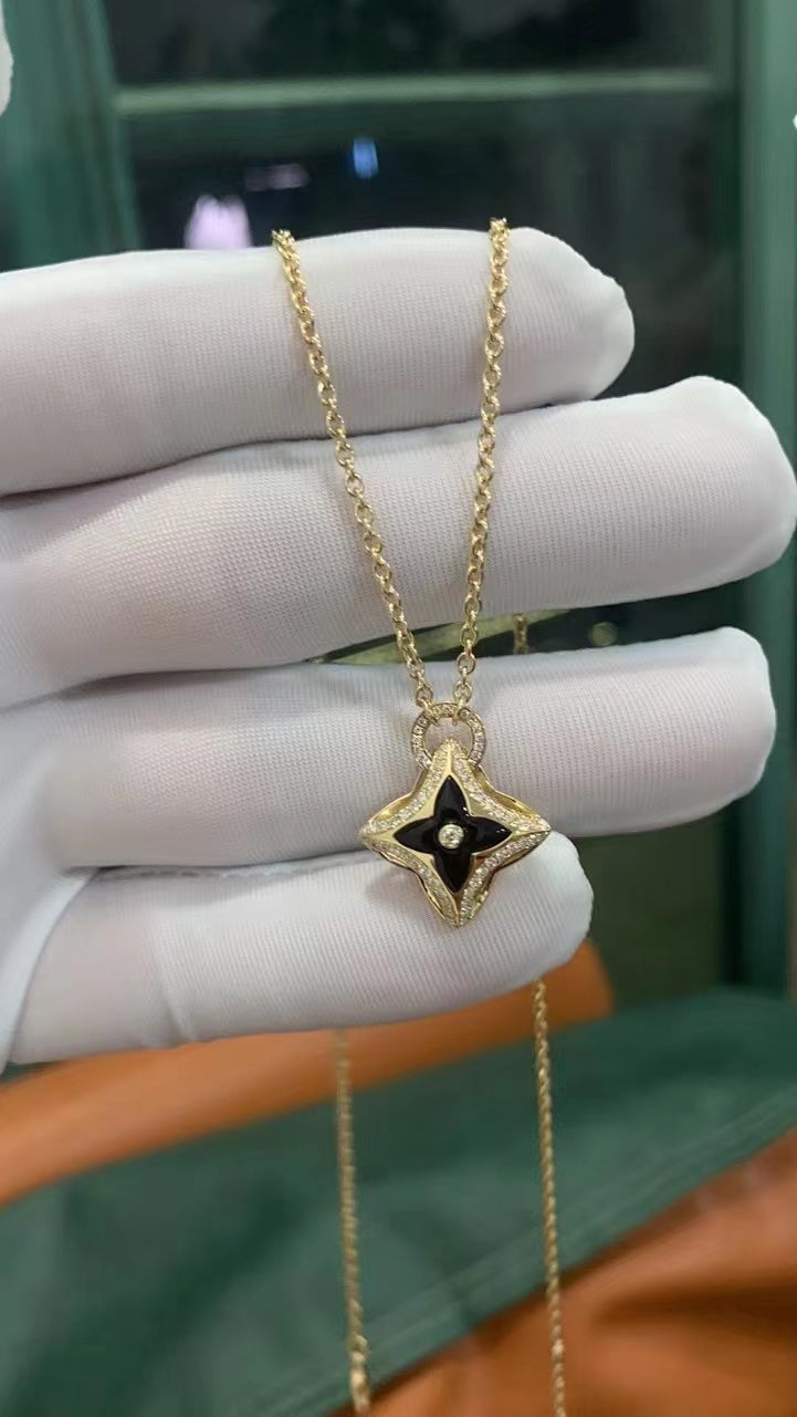 [⭐Reverie Jewels]STAR PEDANT PINK GOLD DIAMOND NECKLACE