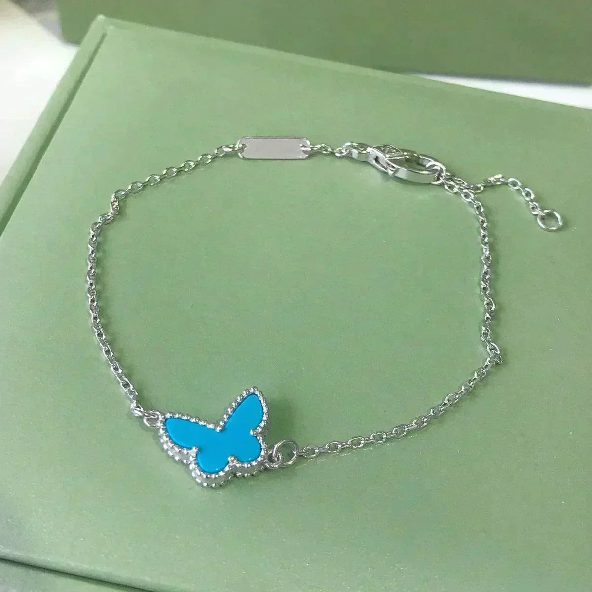 [⭐Reverie Jewels]BUTTERFLY TURQUOISE BUTTERFLY BRACELET SILVER