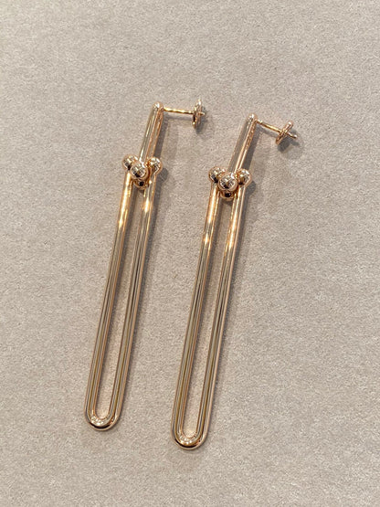 [Reverie Jewels]HARDWEAR DOUBLE LONG LINK EARRINGS
