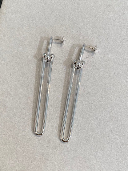 [Reverie Jewels]HARDWEAR DOUBLE LONG LINK EARRINGS