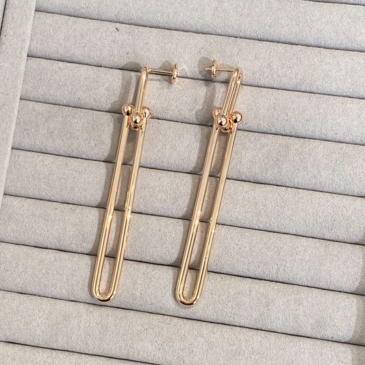 [Reverie Jewels]HARDWEAR DOUBLE LONG LINK EARRINGS