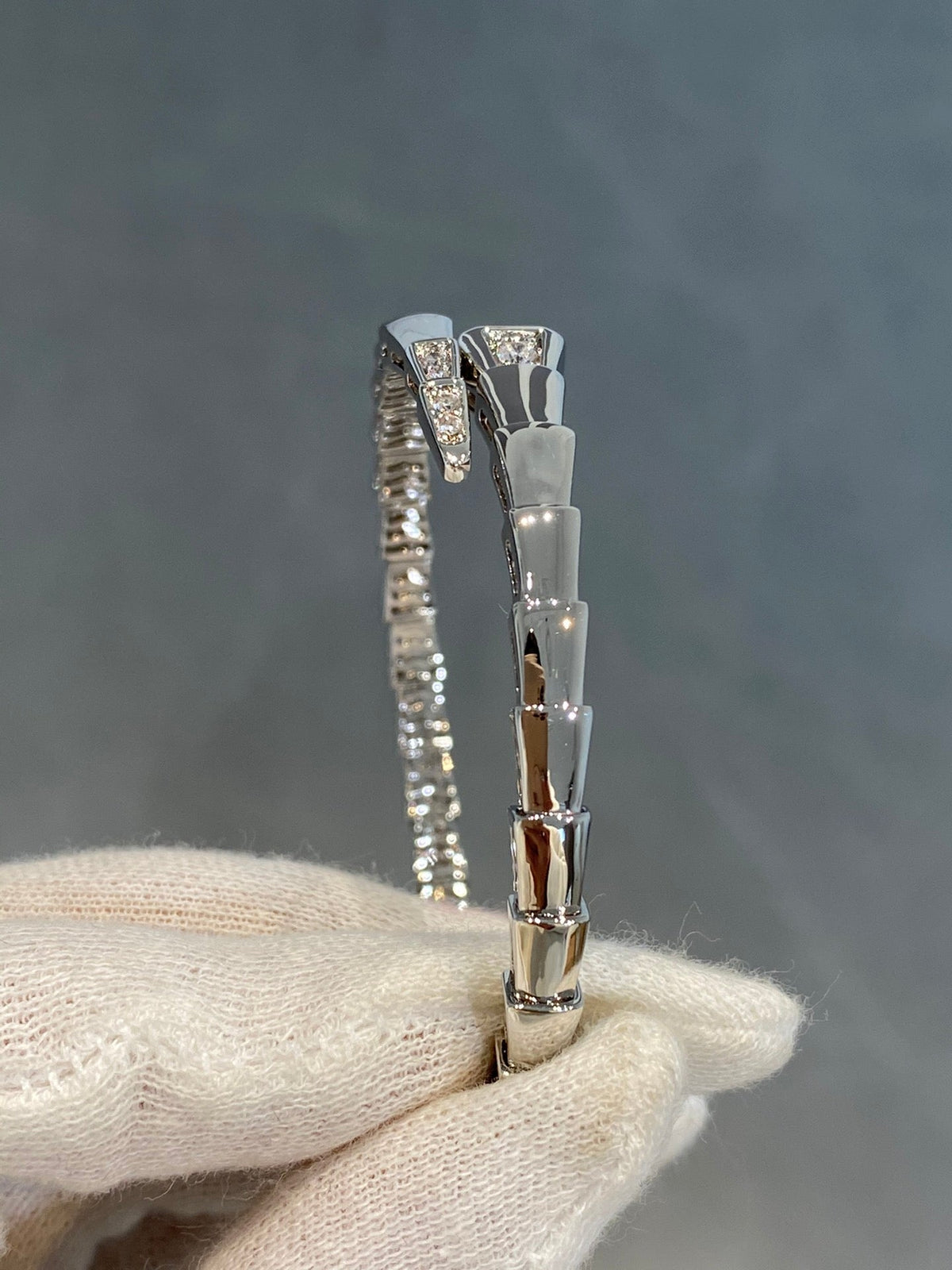[⭐Reverie Jewels]SERPENTI BRACELET DIAMONDS SILVER