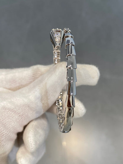 [⭐Reverie Jewels]SERPENTI BRACELET DIAMONDS SILVER