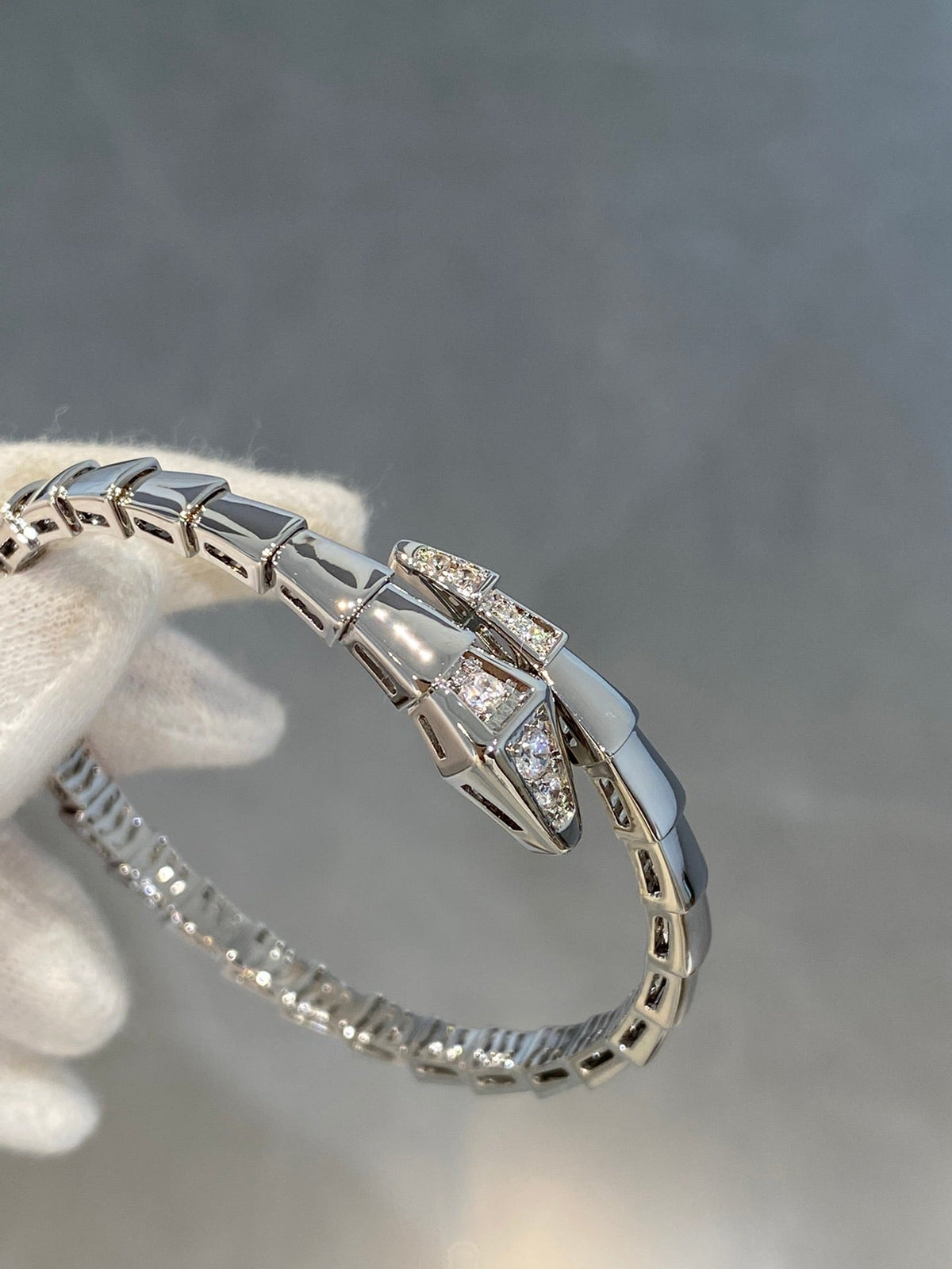 [⭐Reverie Jewels]SERPENTI BRACELET DIAMONDS SILVER