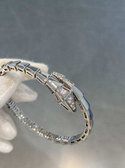 [⭐Reverie Jewels]SERPENTI BRACELET DIAMONDS SILVER