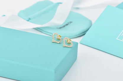 [Reverie Jewels]OPEN HEART STUD DIAMOND EARRINGS