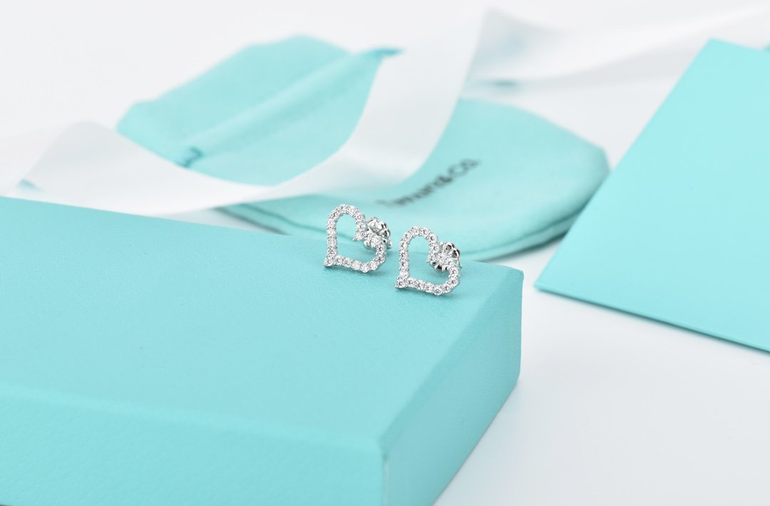 [Reverie Jewels]OPEN HEART STUD DIAMOND EARRINGS