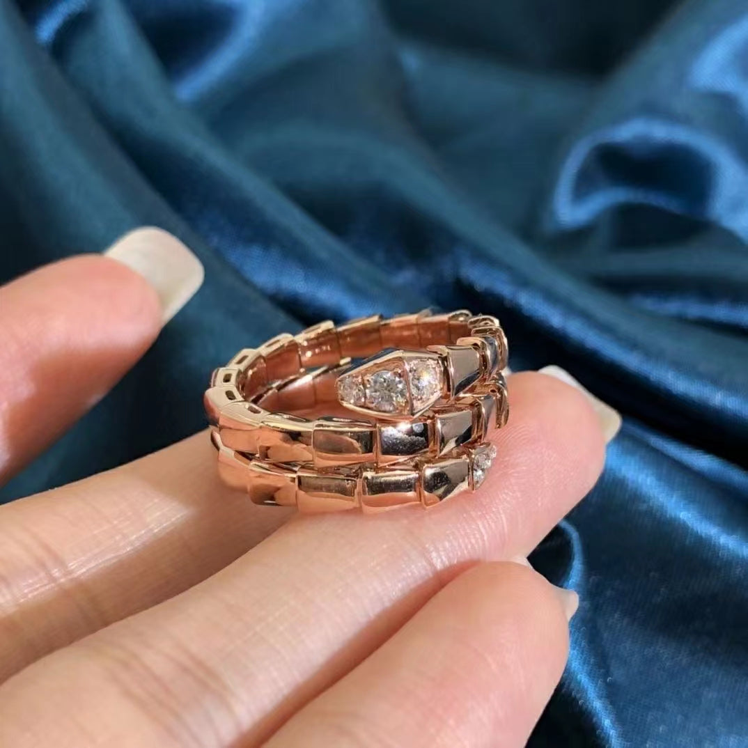 [⭐Reverie Jewels]SERPENTS DOUBLE ROW DIAMOND RING