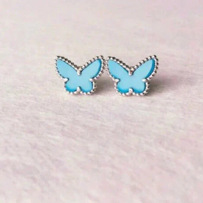 [⭐Reverie Jewels]BUTTERFLY TURQUOISE EARRINGS SILVER